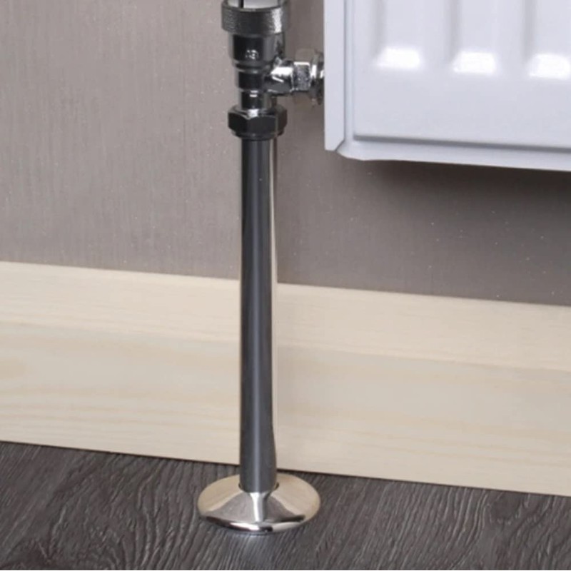 Chrome Radiator Pipe Covers SnapFit 2 Pack 200mm Long 15mm