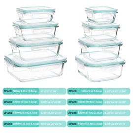 [New Year] Vtopmart 15 Pack Glass Food Storage Containers with Lids, Meal Prep Stackable Containers for Microwave Oven Freezer Dishwasher | food storage containers