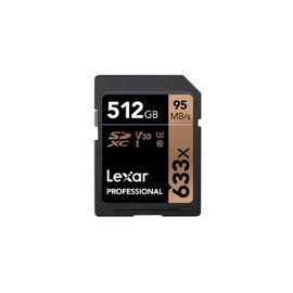 Lexar 512GB 633x SDXC UHS-I Card LSD512CB1JP633 U3 V30