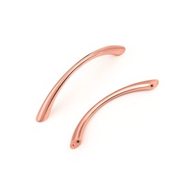 KNOBWELL 5 Pack Solid Cabinet Pulls, Center to Center 3-3/4" Rose Gold Kitchen Cabinet Handles Zinc Alloy Drawer Pulls