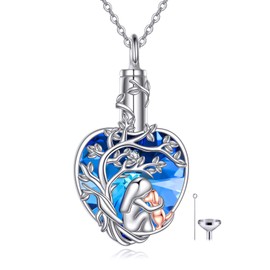 ONEFINITY Dog Urn Necklace For Ashes 925 Sterling Silver Pet Urn Necklace Keepsake Memory Pet Pendant Cremation Jewelry For Women