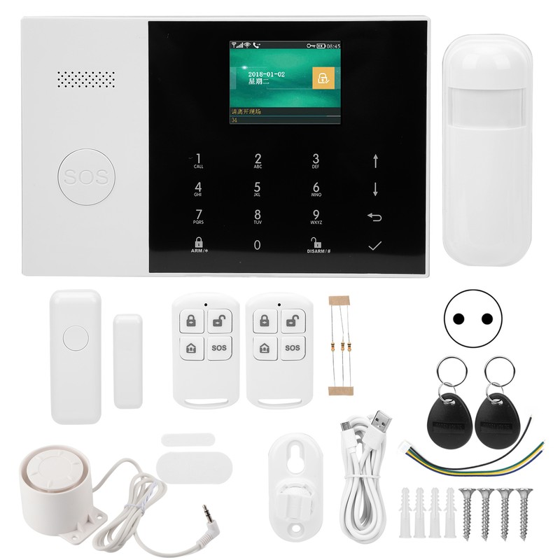 WIFI+GSM+GPRS 2.4in TFT Alarm System AntiTheft Detector with SOS Button