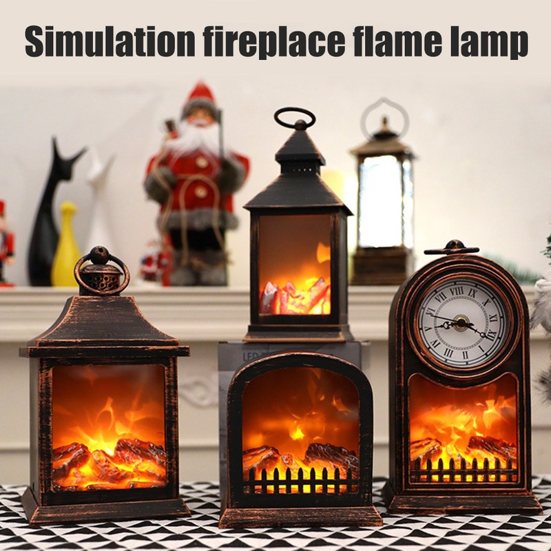 Fireplace Lantern Multi-purpose Christmas Fireplace Lamp LED Logs Fire Effect