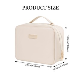 Cosmetic bag, square toiletry bag, women's toiletry bag, large toiletry bag, travel make-up bags, waterproof, portable, with make-up brush compartment, for women and girls, for everyday use and travel