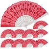 QIRMIZI 10 PACK Fabric Folding Handheld Fans, Perfect for Weddings,