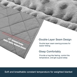 MAXTID Weighted Blanket for Kids Reversible Heavy Blankets Washable Weighted Blanket Design for Boy (Grey 4lbs 36x48 inches)