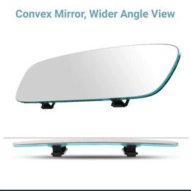 Car Rear View Mirror Wide Angle HD Glass, Frameless 11.81 Inch Universal Clip on Rearview Mirror Panoramic Car Accesories Essentials Women Must Haves for Cars SUVs Trucks