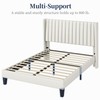 Yaheetech Full Size Bed Frame, Upholstered Platform Bed with Wing