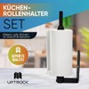 UPTROCK Kitchen Roll Holder - Black Stainless Steel Wall Mount