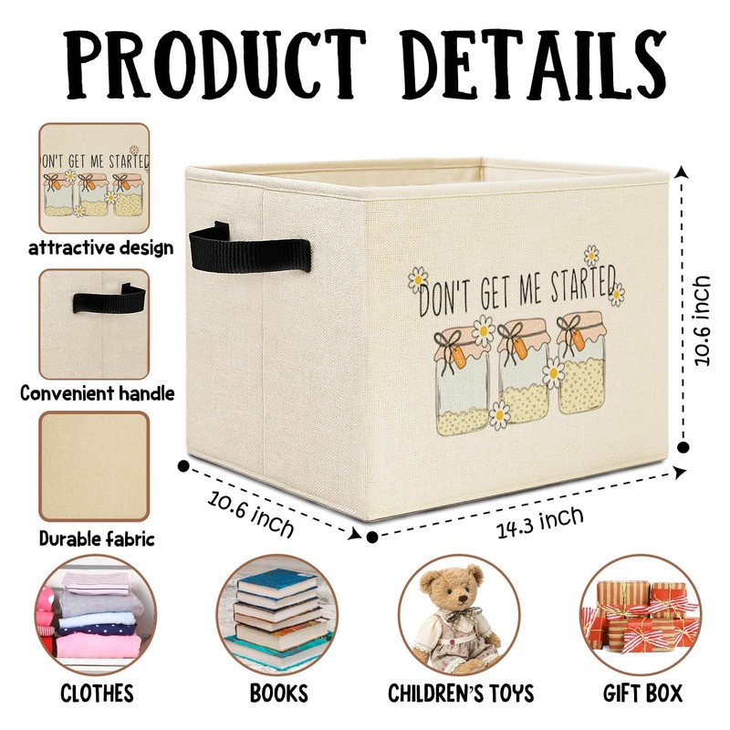 HSIASHENG Funny Sourdough Gifts Storage Bins Box with Handles, Don't