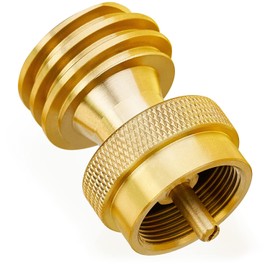 CALPOSE 1lb Propane Tank Adapter, Solid Brass 20lb to 1lb Converter, 1lb Propane Adapter for Disposable Throwaway Cylinder