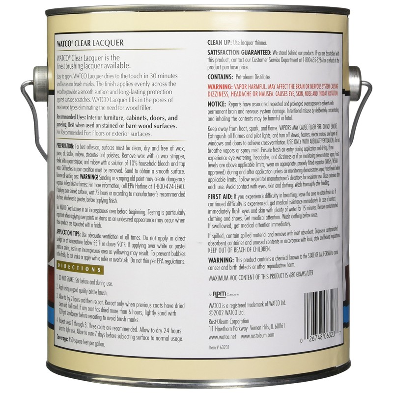 RUST-OLEUM 63231 GAL CLR Sat Lacquer