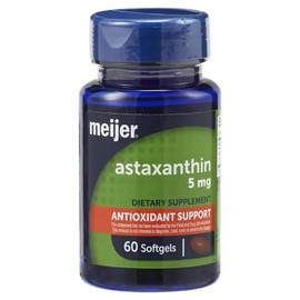 Kasa Style Meijer Astaxanthin 5 mg, Antioxidant Supports Heart, Eyes, Joints, Skin, 60 Veg Softgels 2 Month Supply