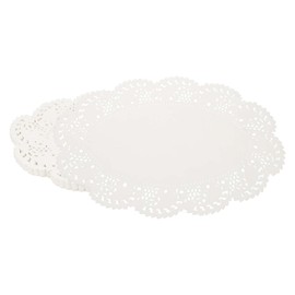 YELARXI Paper Doilies, 12.6 Inch White Lace Doilies Oval Disposable Decorative Placemats Hollow Flower for Cakes Desserts Food Crafts Parties Birthday Tableware Decoration (50 Pack, White)