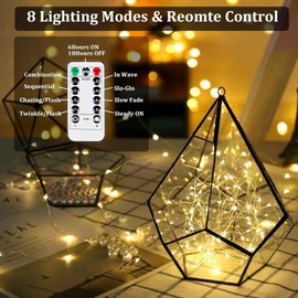 LSLCQW Fairy Lights 66 ft 200 LED USB Twinkle String Lights Plug in Silver Wire Lights with Remote and Timer 8 Modes Outdoor Waterproof Lights DIY Party Wedding Christmas Decoration (Warm White, 66ft)
