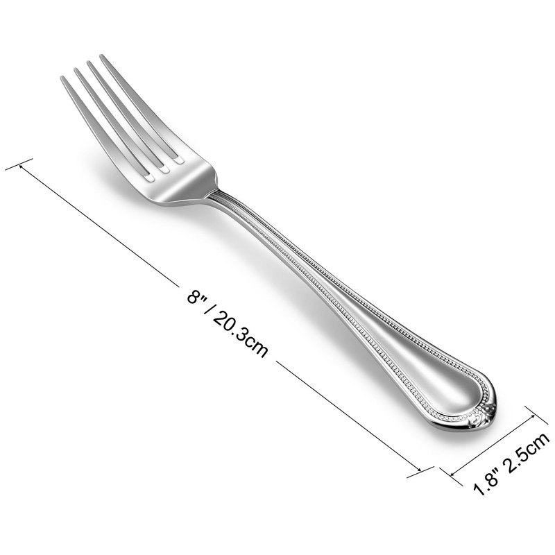 KEAWELL Pearl Edge 8-Piece Premium Fork Set, 18/10 Stainless Steel,