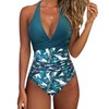 RXRXCOCO Women Cross Push Up Tummy Control One Piece Halter