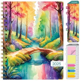 HARDCOVER 2025 Planner, 8.5"x11": 14 Months (November 2024 - December 2025), Daily Weekly Monthly Planner, Yearly Agenda, Bookmark, Pocket Folder and Sticky Note Set (Rainbow Trail)