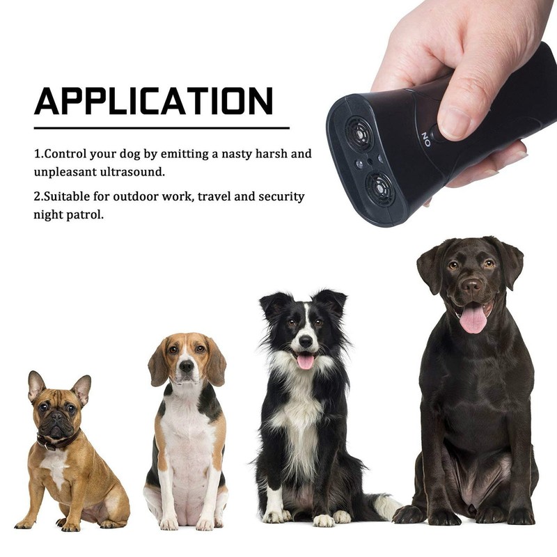 Dog Repeller Dual Sensor Ultrasound LED Light Laser Dog Deterrent