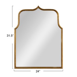Creative Co-Op Arched Metal Framed Wall Mirror, Antique Goldleaf