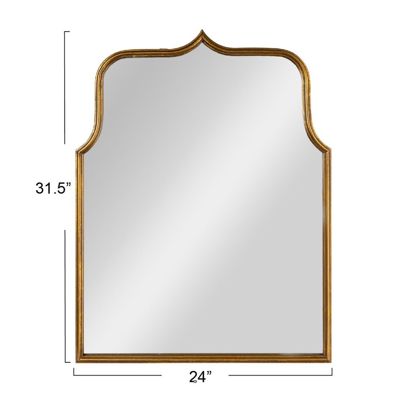 Creative Co-Op Arched Metal Framed Wall Mirror, Antique Goldleaf