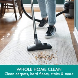 Kenmore KW3010 Bagged Canister Vacuum 3 Gallon Lightweight Cleaner High Efficient with 3 Cleaning Tools & Washable Filter for Household, Hard Floor, Carpet & Pet Hair, 3Gallons, Black+Dry