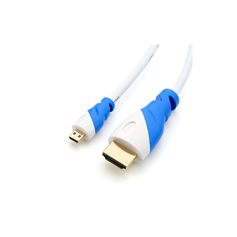 microHDMI Cable | 2 m | White/Blue | HDMI 2.0