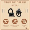 Mystic Colonial Cast Iron Colonial Ring Pull Handle, Black, Set
