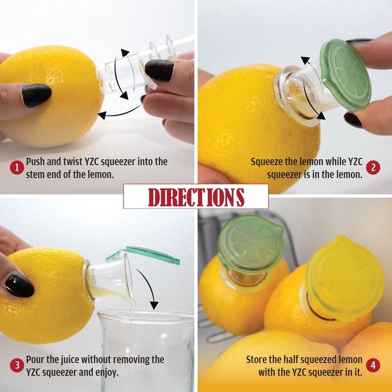 YZC Lemon Squeezer – 2-Pack Lemon-Juicer – BPA-Free Plastic Lime