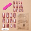 Acrylic Press on Nails Medium Square Fake Nails RUPOFUZA 24Pcs