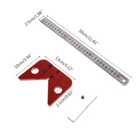 CarAngels Woodworking Center Gauge, Center Scoya, 45° Scoya, 45 Degree Ruler, Right Angle Scoya, Marking Guide, Carpenter Injury Tool
