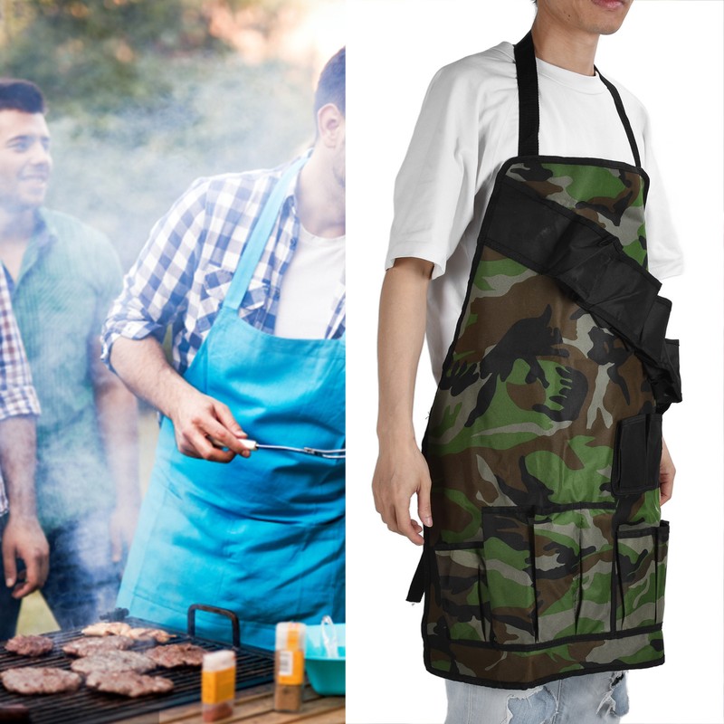 BBQ Apron Oxford Cloth Lightweight Kitchen Chef Grilling Apron for