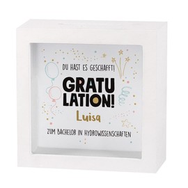 Herz & Heim® Money Gift for Graduation or Graduation 2025 in the Shape of a Printed Money Box as Picture Frame Congratulations