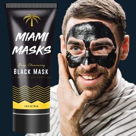Miami Masks Blackhead Remover,Pore Control, Skin Cleansing, Purifying Bamboo Charcoal, Peel Off Facial Black Mask.1 bottle(50ml)
