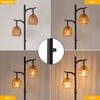 9MMML Rattan Floor Lamp for Living Room, Boho Floor Lamp