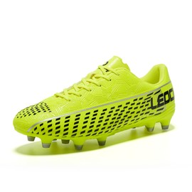 LEOCI Soccer Cleats for Women's and Men's Outdoor Unisex Football Shoes Firm Rugby Boots
