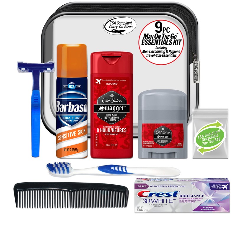 Convenience Kits International Men's Deluxe, 9-Piece Kit with Travel Size