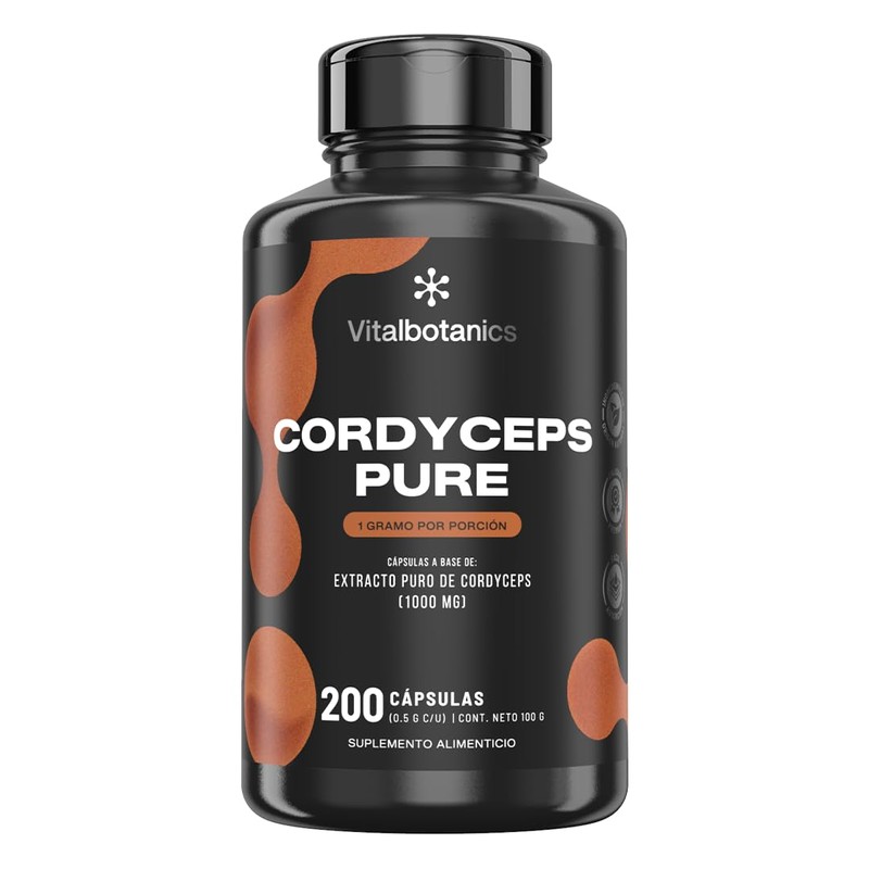 Vital Botanics Mega Cordyceps 100% Puro - Hongo Adaptógeno