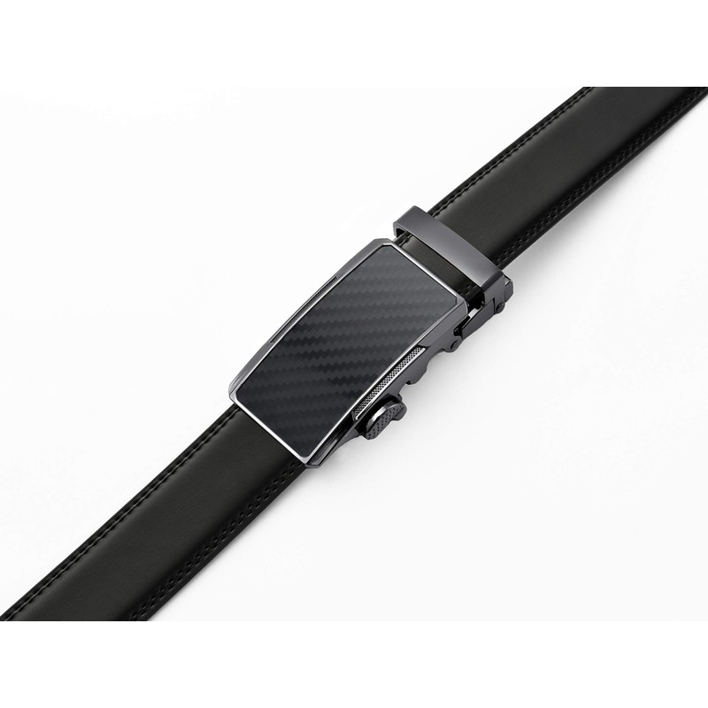 CHAOREN Men's Leather Belt, Auto-Lock Type, No Holes, Business Suit