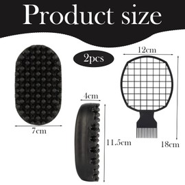 2 Pack Twist King, for Curls, Curl Sponge, Afro Sponge - Dual Texture Styling Tools for Men & Women，For Dirty Braided Curly Hair, Coiled,Hair Brush