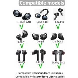 A-Pcas Soundcore Life P3/P2/P2Mini Memory Foam Earpiece for Soundcore Liberty 4/3Pro/2Pro/Neo 2 Memory Foam Eartips Fit in the Case Sound Insulation Fit in the Case Improved Wearing [Large 3 Pairs