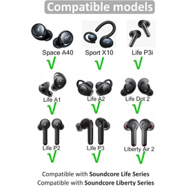 A-Pcas Soundcore Life P3/P2/P2Mini Memory Foam Earpiece for Soundcore Liberty 4/3Pro/2Pro/Neo 2 Memory Foam Eartips Fit in the Case Sound Insulation Fit in the Case Improved Wearing [Large 3 Pairs