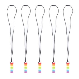 Baby Teether Necklace Soft Gum Massage Colorful Silicone Infant Sensory Chew Pendant for Boys Girls 5pcs Yellow