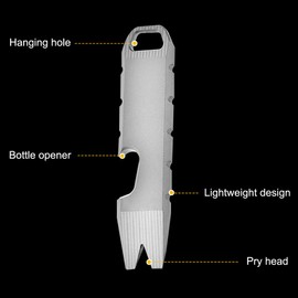 Titanium EDC Pry Bar,Mini Pry Bar EDC Multi Tool with Bottle Opener Wrench for Outdoor Multi Tool Camping Accessories