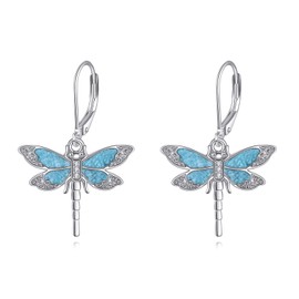 ONEFINITY Dragonfly Earrings For Women 925 Sterling Silver Turquoise Dragonfly Dangle Earrings Dragonfly Jewelry Gifts