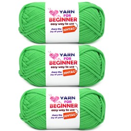 Hilo verde navideño para ganchillo y tejer hilo de algodón para principiantes con costuras fáciles de ver mezcla de algodón y nailon para principiantes (3 x 50 g)