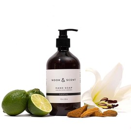 Jabón Líquido para Manos | 500 ml | Limpieza y Frescura | Libre de Sulfatos y Parabenos, Vegano, Aceites Esenciales, Aroma Energizante de Limón y Naranja | Nook & Scent (Santal)