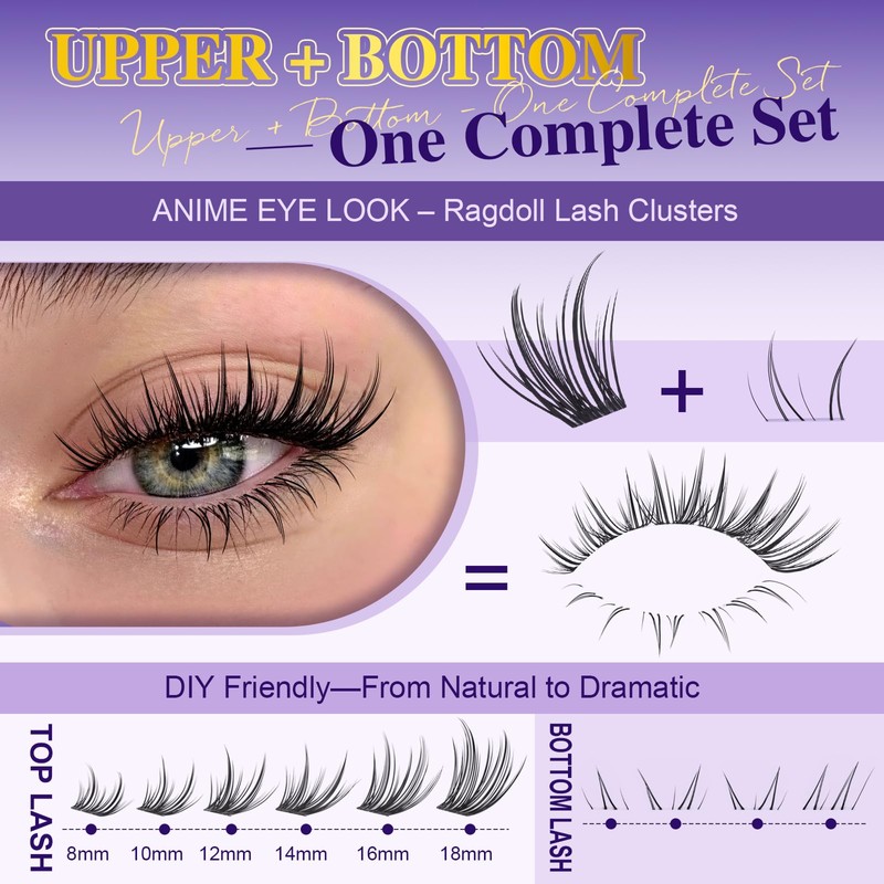 B&Q Bottom Lashes Clusters Wispy Eyelash Clusters Doll Cluster Eyelash
