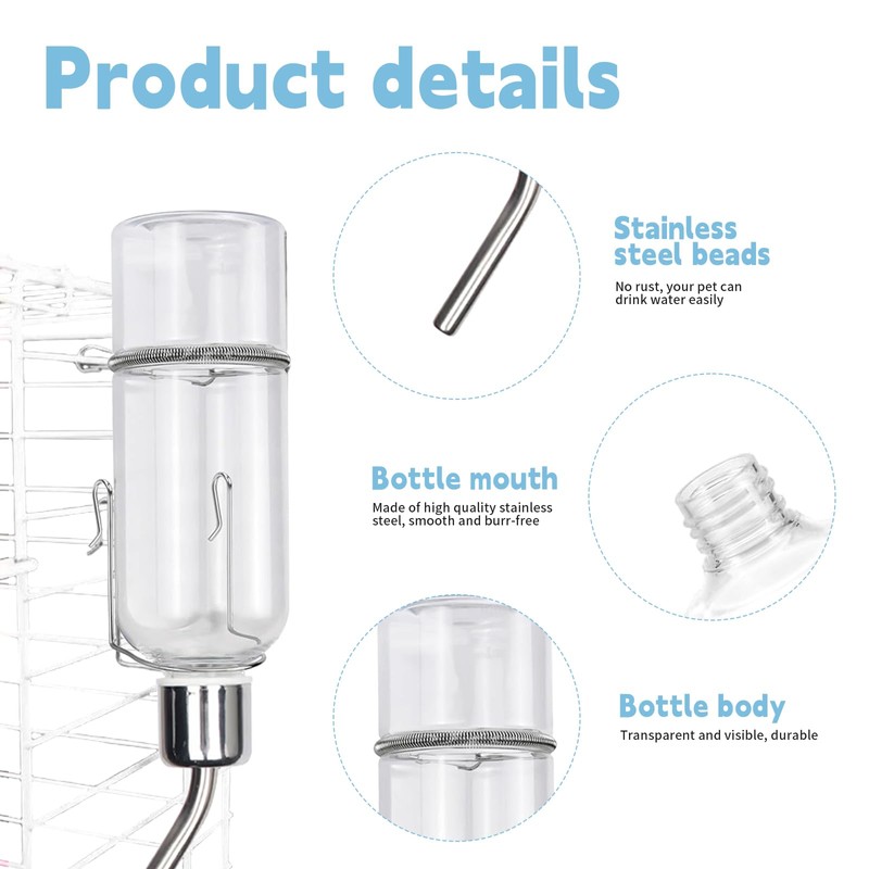 Pack of 3 Drinking Bottle Rabbit with Holder, 350 ml