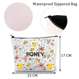 Honey Makeup Bag Bear Gift for Bear Lovers Bear Cosmetic Bag Bear Accessories Honey Bear Print Gift (Honey Bear Bag)